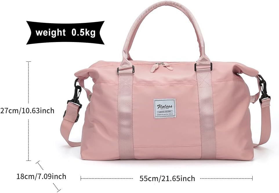 HYC00 Travel Duffel Bag,Carry-on Overnight Weekender Bags for Women,Sports Tote Gym Bag with Wet Pocket - Image 4