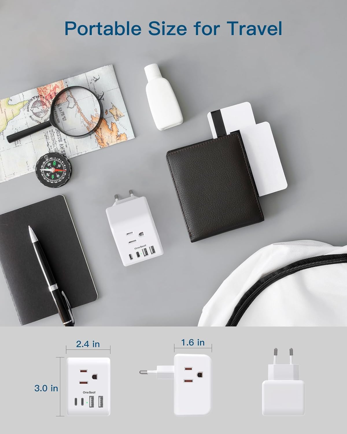 2 Pack European Travel Plug Adapter, International Power Plug Adapter with 3 Outlets 4 USB Charging Ports(2 USB C), Type C Plug Adapter Travel Essentials to Most Europe EU Spain Italy France Germany - Image 5