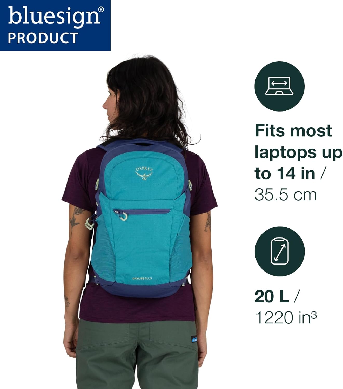 Osprey Daylite Plus Commuter Backpack – Lightweight, Everyday Pack with Laptop Sleeve and Water Bottle Pockets – Ideal for Work, School, and Travel, Tunnel Vision Grey Amazon Exclusive - Image 2