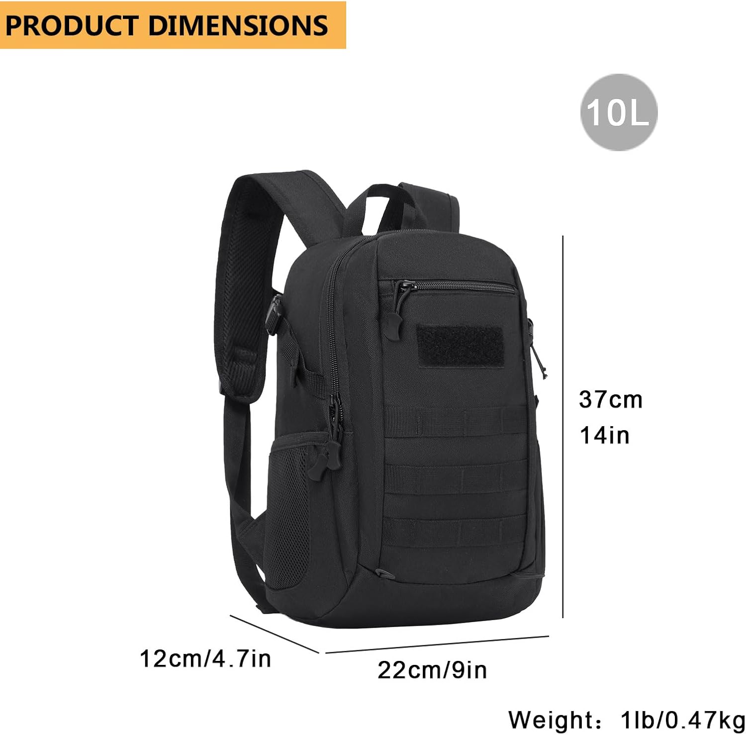 ArcEnCiel 10L/20L Mini X-Small Tactical Backpack MOLLE Daypack Gear Pack Camping Bag with Patch - Image 3