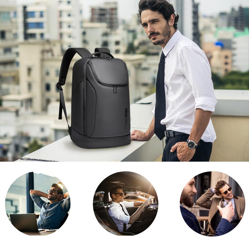 BANGE Business Smart Backpack Waterproof fit 15.6 Inch Laptop Backpack with USB Charging Port,Travel Durable Backpack, Black(no Usb), L, Travel Backpacks - Image 6
