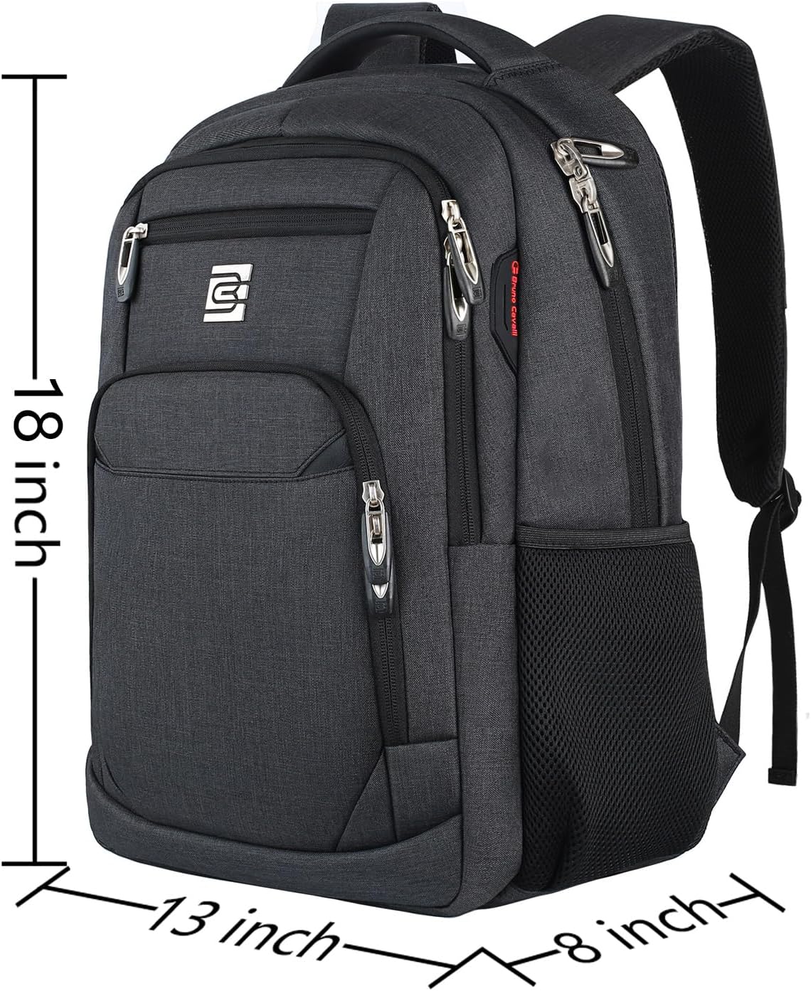 Volher Laptop Backpack,Business Travel Anti Theft Slim Durable Laptops Backpack,Water Resistant College Computer Bag for Women & Men Fits 15.6 Inch Laptop and Notebook - Black - Image 3