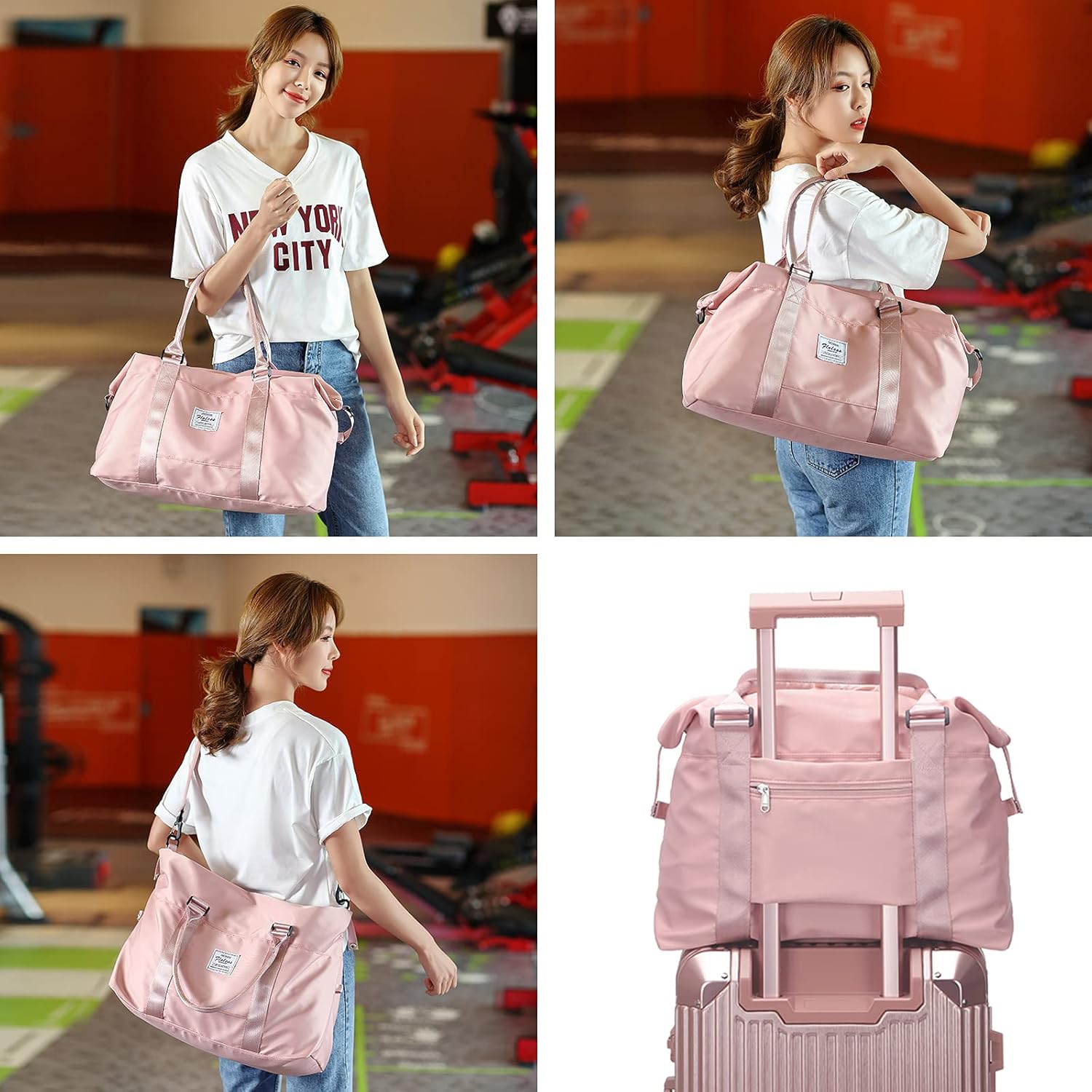 HYC00 Travel Duffel Bag,Carry-on Overnight Weekender Bags for Women,Sports Tote Gym Bag with Wet Pocket - Image 7