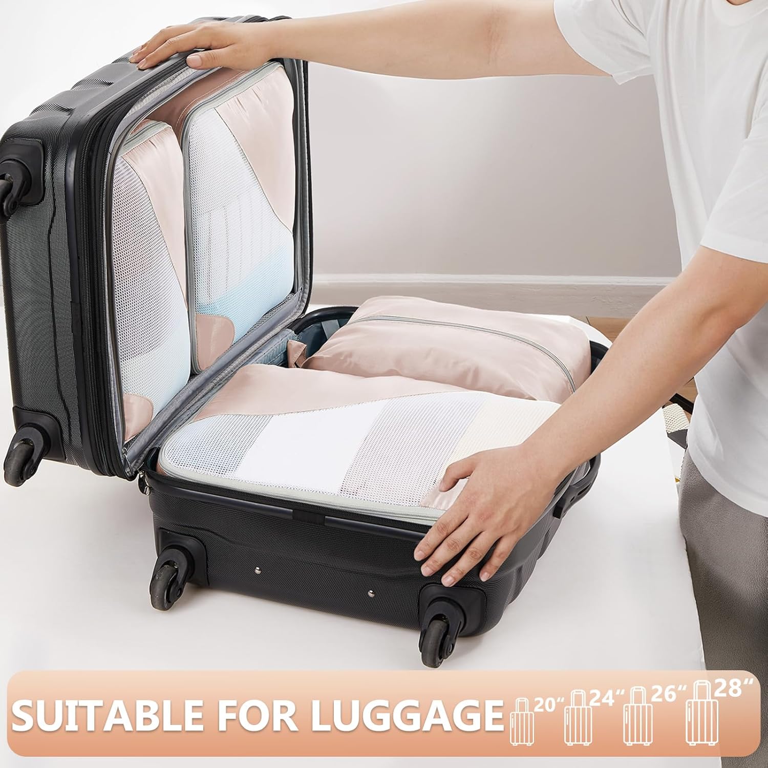 8 Set Packing Cubes for Travel, Gifts for Women Mom,Anti-Tearing Suitcase Organizer for Luggage with Shoe & Hanging Toiletry Bag,OlarHike Vacation Essentials & Accessories for Cruise Ship - Image 5