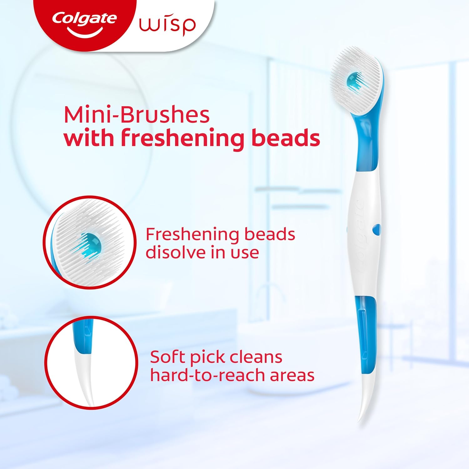 Colgate Max Fresh Wisp Disposable Mini Travel Toothbrushes, Peppermint, 24 Count (Pack of 4) - Image 3
