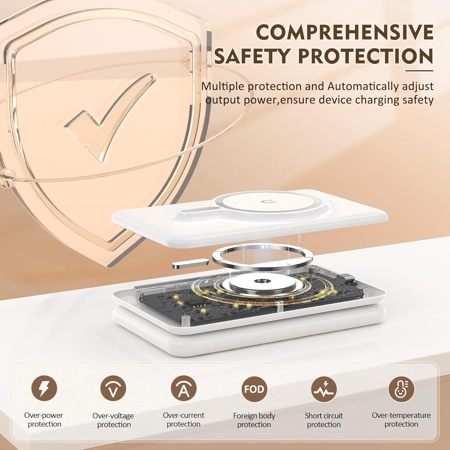 Magnetic Wireless Charger for iPhone: 3 in 1 Travel Charging Station for Apple Devices for iPhone 17 Air 16 15 14 13 12 Pro Max Plus - Foldable Charging Pad for Apple Watch Series & Airpods 4 3 2 Pro - Image 3