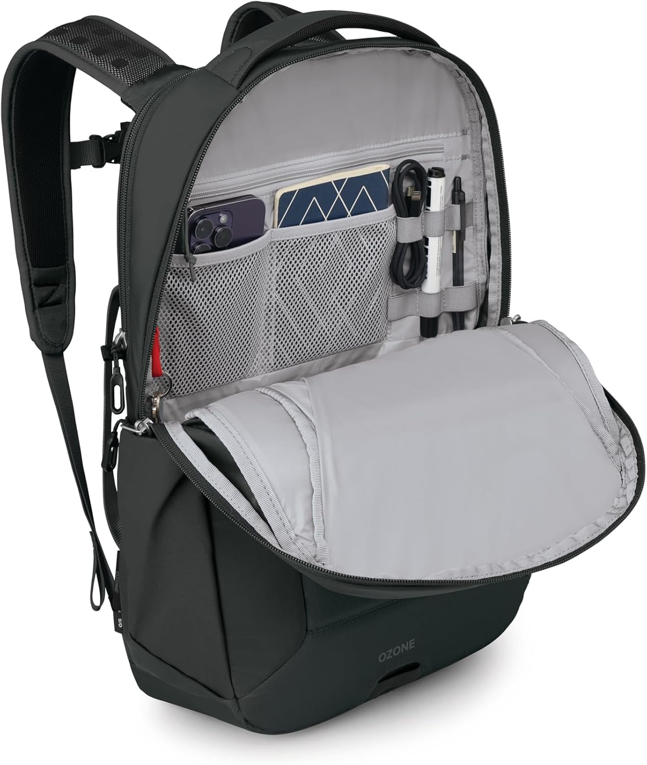 Osprey Ozone Laptop Backpack with Ventilated AirScape™ Backpanel - Lightweight Travel Backpack with 16” Laptop Sleeve - Carry-On Compatible Travel Bag for Men and Women, Black - Image 7