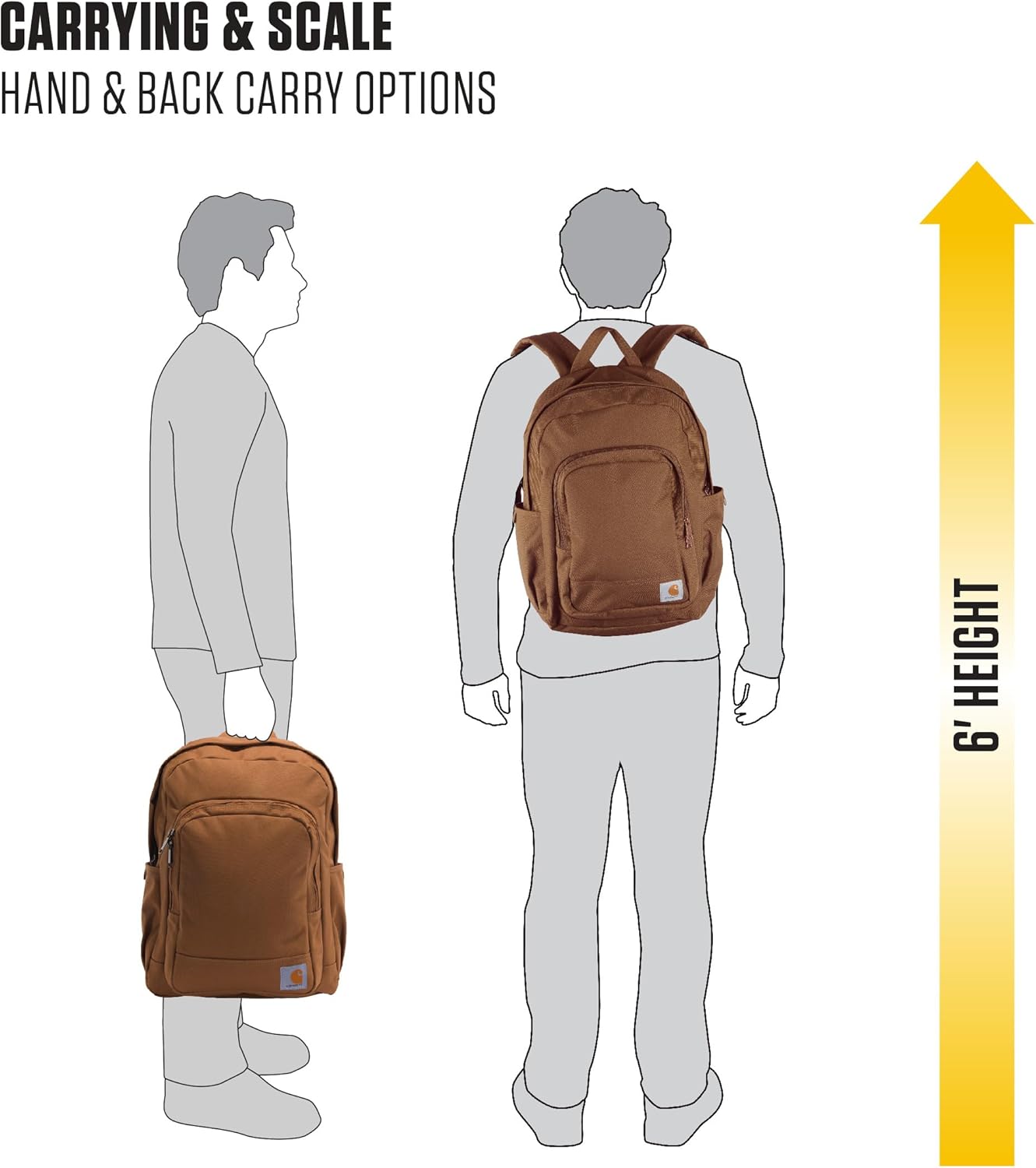 Carhartt 25L Classic Laptop Backpack, Durable Water-Resistant Pack W/ 16" Laptop Sleeve and Multiple Organizational Compartments, Black - Image 6
