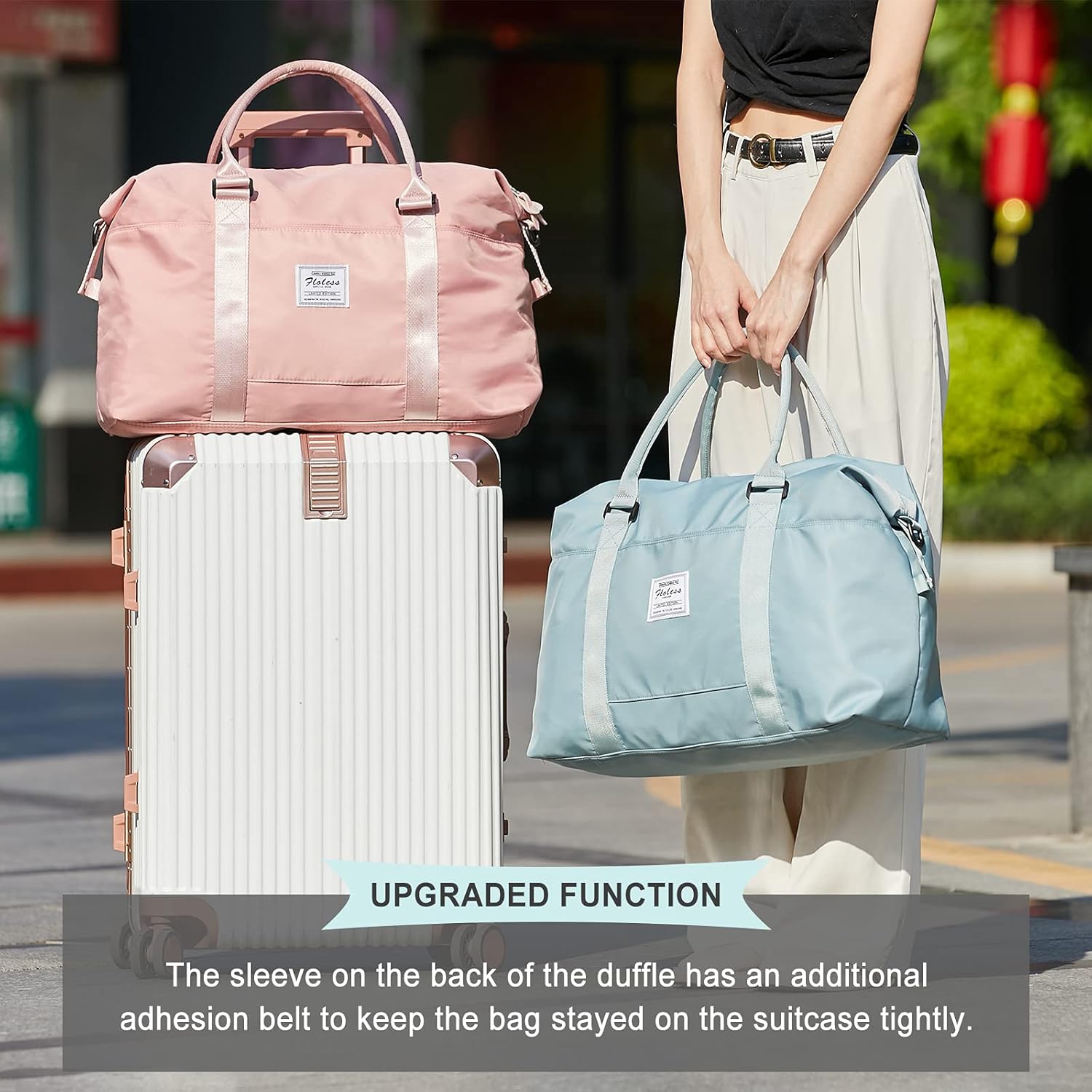HYC00 Travel Duffel Bag,Carry-on Overnight Weekender Bags for Women,Sports Tote Gym Bag with Wet Pocket - Image 2