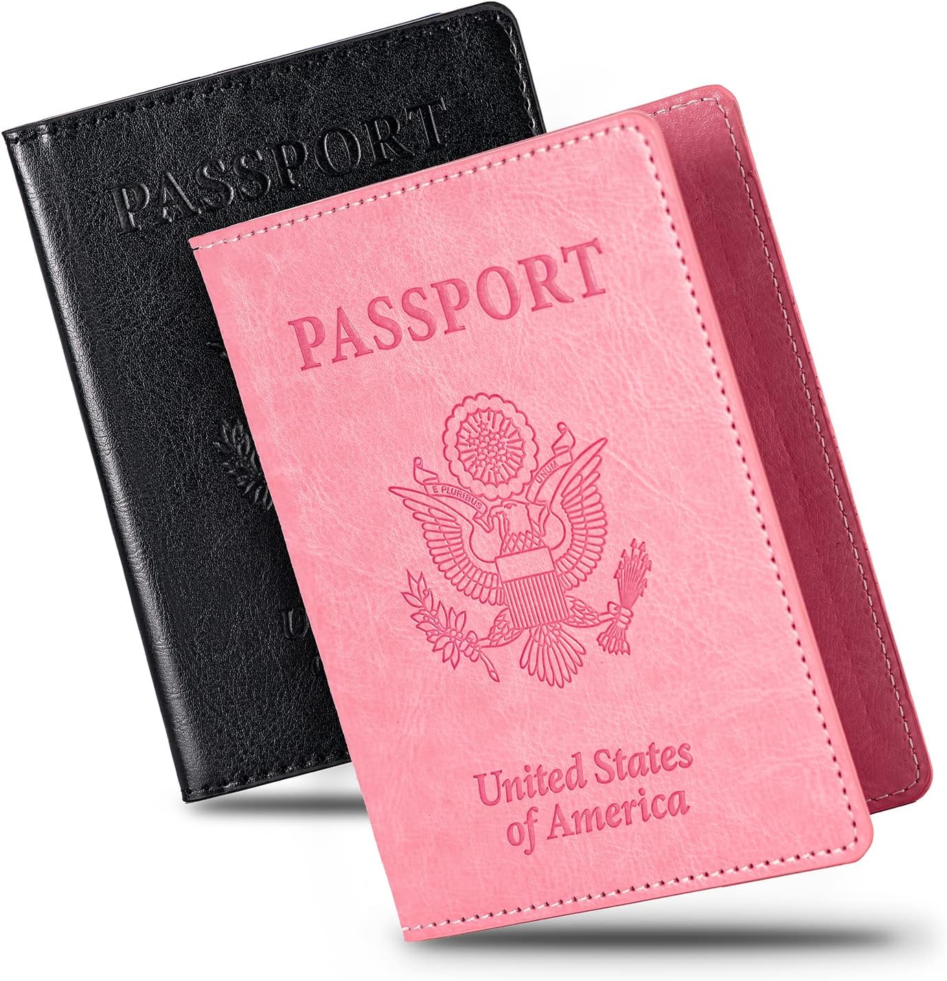 Honmein 2 Pcs Passport holders,Ultra Slim passport wallet,PU Leather Passport Cover for Women and Men