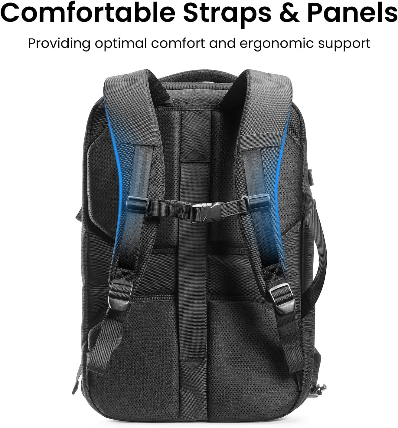 tomtoc Travel Backpack 40L, TSA Friendly Flight Approved Carry-on Luggage Hand Water-resistant Lightweight Business Rucksack, Durable Large Weekender Bag Daypack Fits 17.3 Inch Laptop, PFAS Free - Image 7