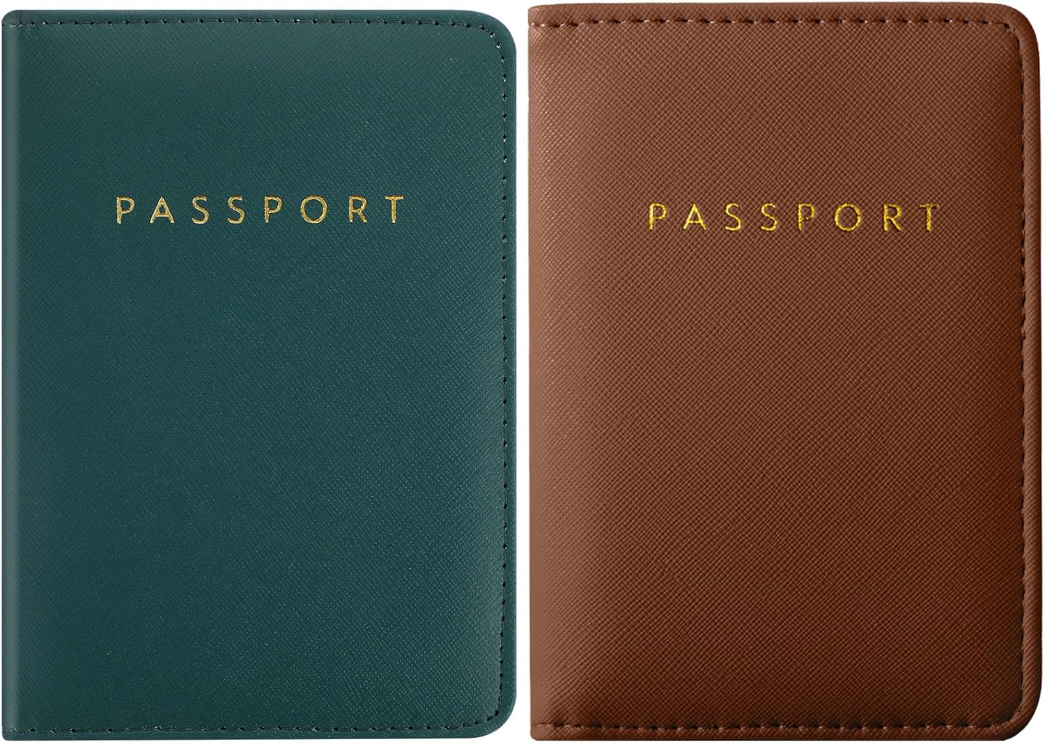 2 Pcs Passport Cover Holder for Travel Waterproof Leather Passport Wallet Case Book Travel Cruise Essentials for Women Men | 2 Pieces