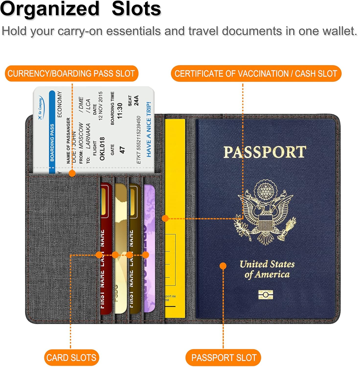 FINTIE Passport Holder, Slim Travel Wallet RFID Blocking Card Case Cover Passport Cover Protector Essentials with Credit Card Slots for Women/Men | Slim - Image 3