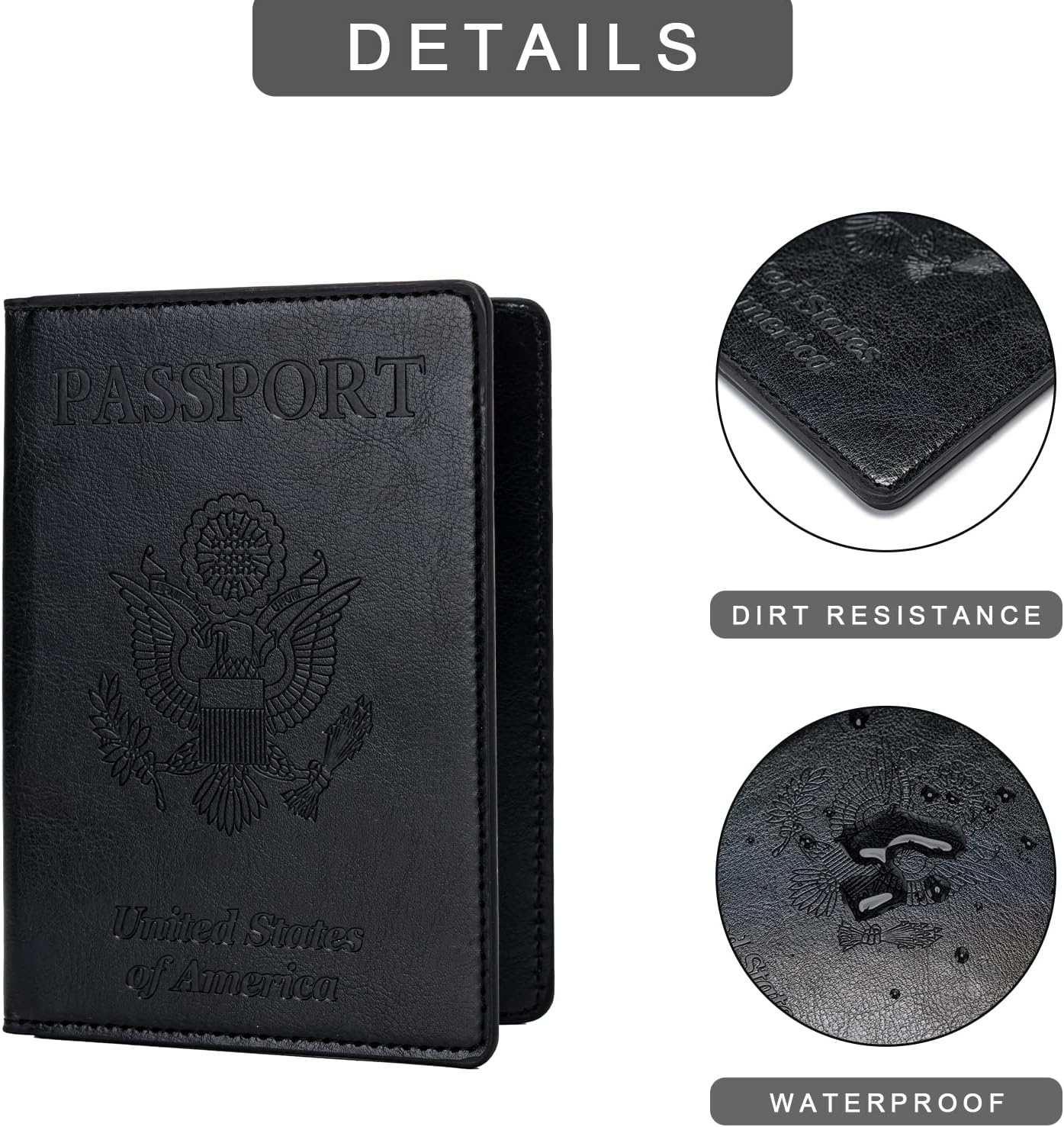Honmein 2 Pcs Passport holders,Ultra Slim passport wallet,PU Leather Passport Cover for Women and Men - Image 4