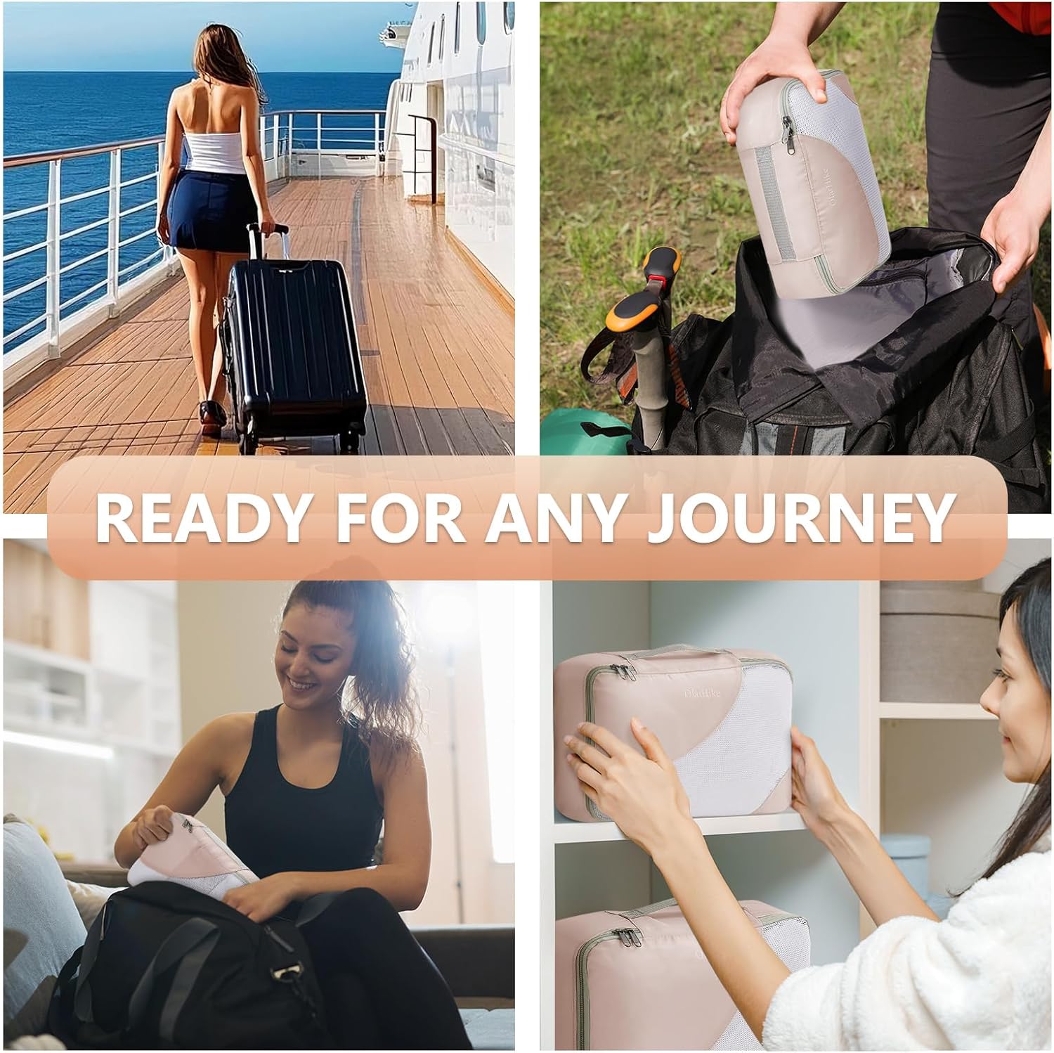 8 Set Packing Cubes for Travel, Gifts for Women Mom,Anti-Tearing Suitcase Organizer for Luggage with Shoe & Hanging Toiletry Bag,OlarHike Vacation Essentials & Accessories for Cruise Ship - Image 7