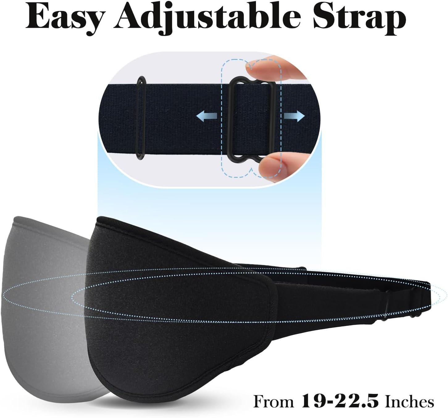 Fygrip 3D Eye Mask Sleep Mask for Men & Women, 100% Pressure-Free & Light Block-Out Eye Mask for Sleep with Easy Adjustable Strap, Night Eye Cover for Travel, Black - Image 5