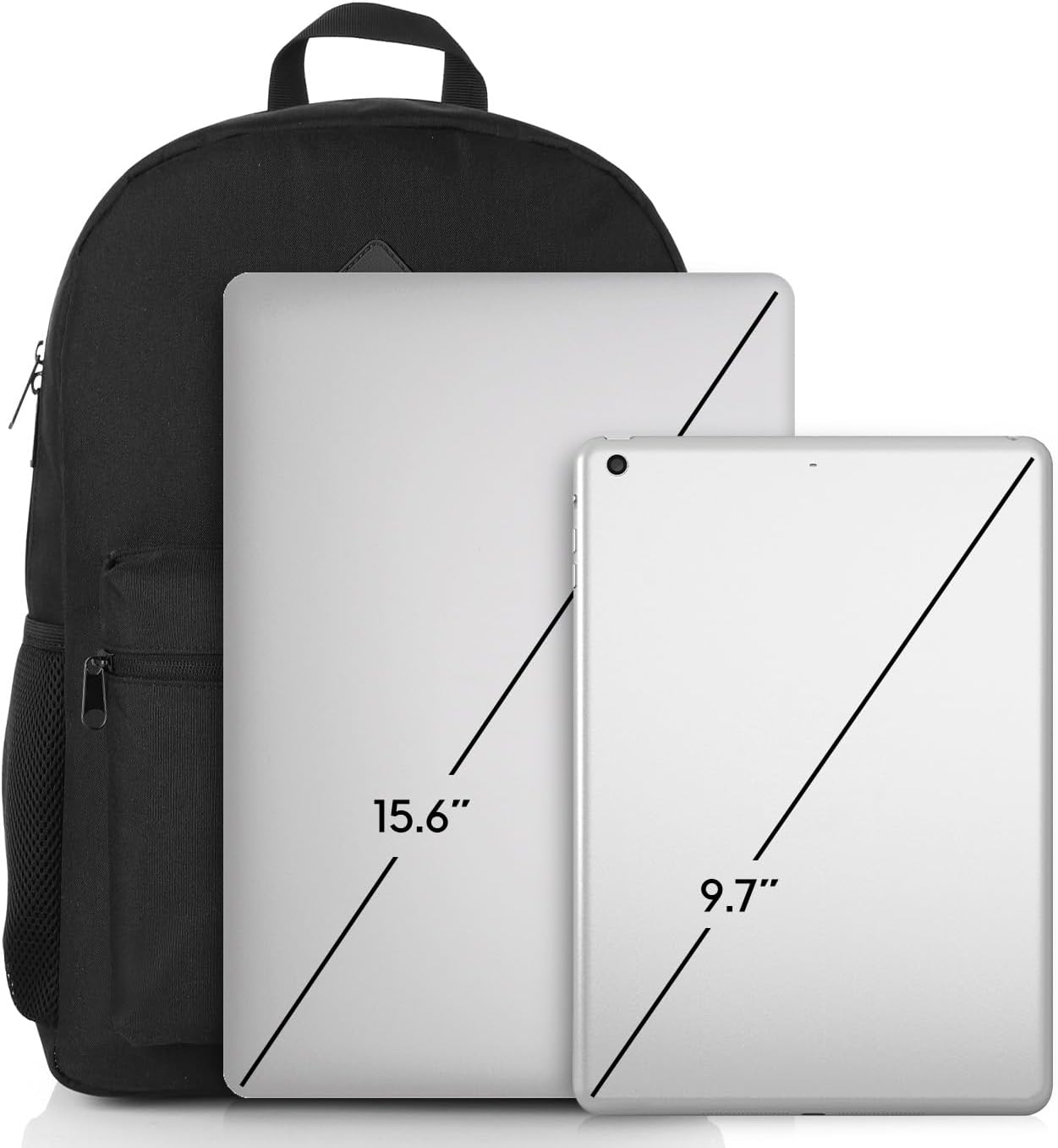 YAMTION Black Backpack for Women Men,Casual School Backpack Teen Boys and Girls 15.6 Inch Laptop Bookbag with USB Charger for College High School Travel Business - Image 6