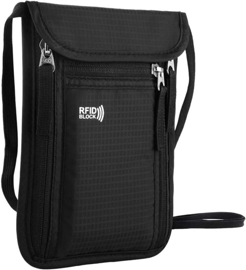 Travel Pouch Neck Wallet Family Passport Holder Organizer Case with RFID Blocking | RFID Blocking