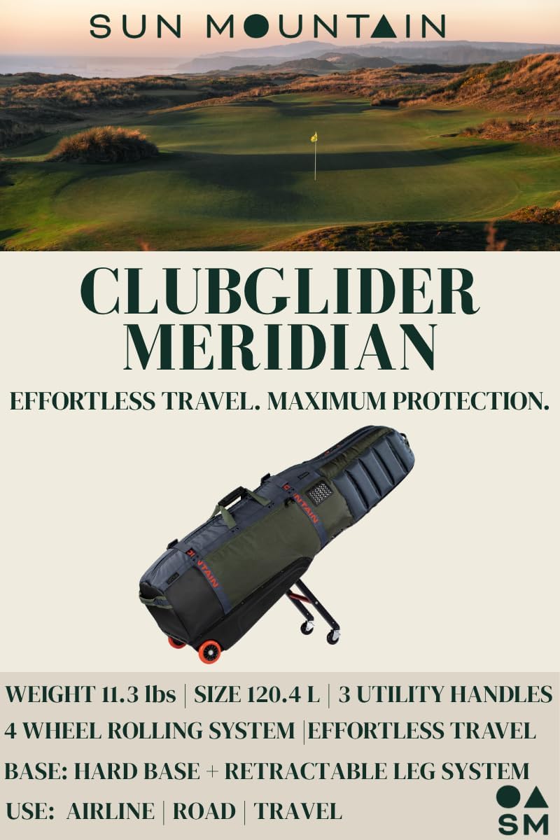 Sun Mountain ClubGlider Meridian Golf Travel Bag, 4-Wheel Rolling Retractable-Leg System, Effortless Travel - Image 5