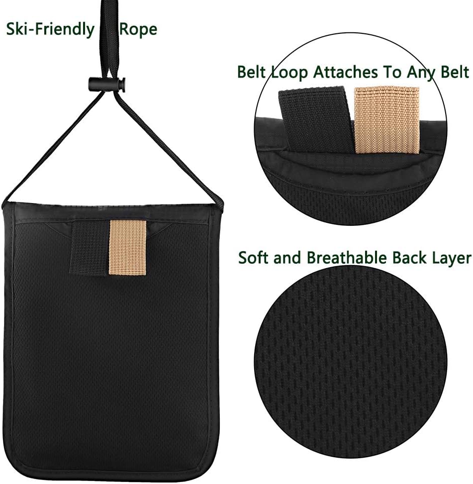 Travel Pouch Neck Wallet Family Passport Holder Organizer Case with RFID Blocking | RFID Blocking - Image 6