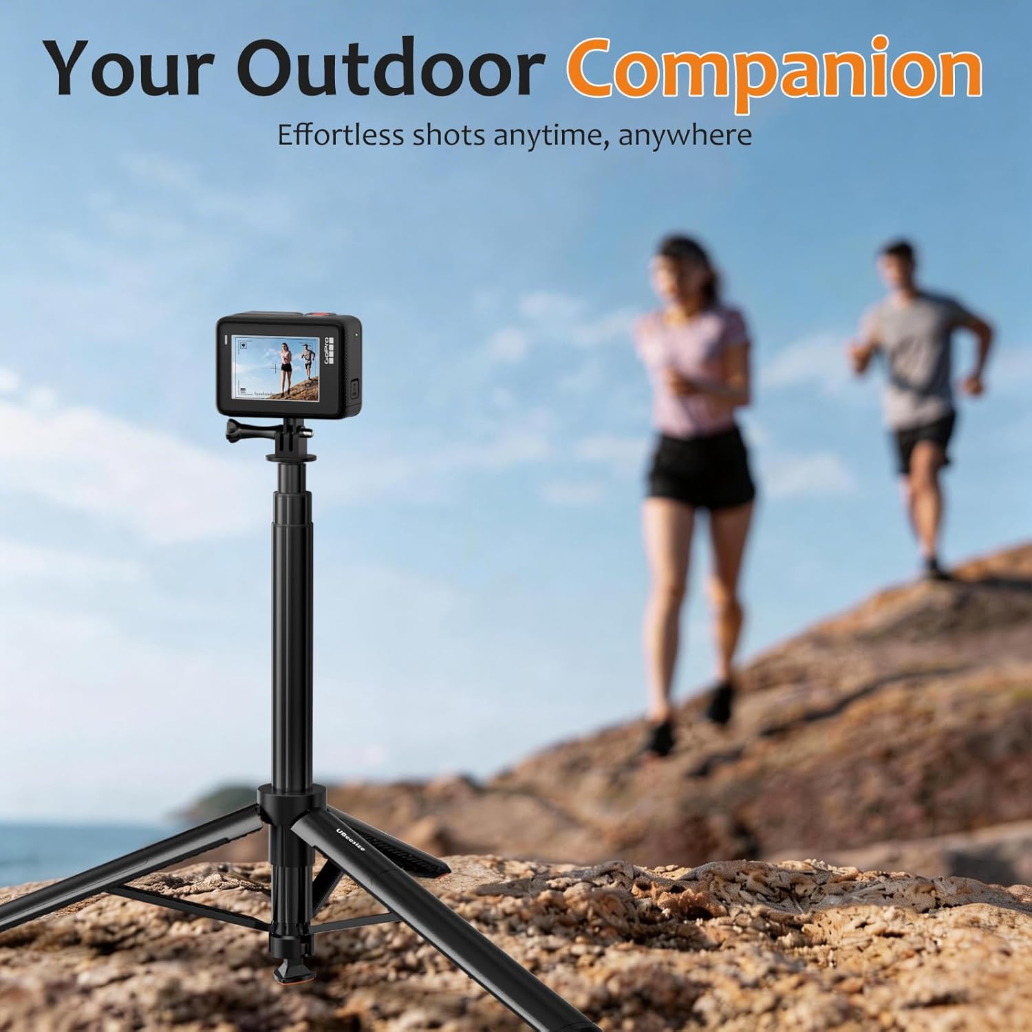 UBeesize 65” Auto-Open Selfie Stick Tripod, Invisible Selfie Stick for Insta360 X5/X4/X3, GoPro & DJI Osmo Pocket 3, Stable Throwpod for Travel Vlogging - Image 6