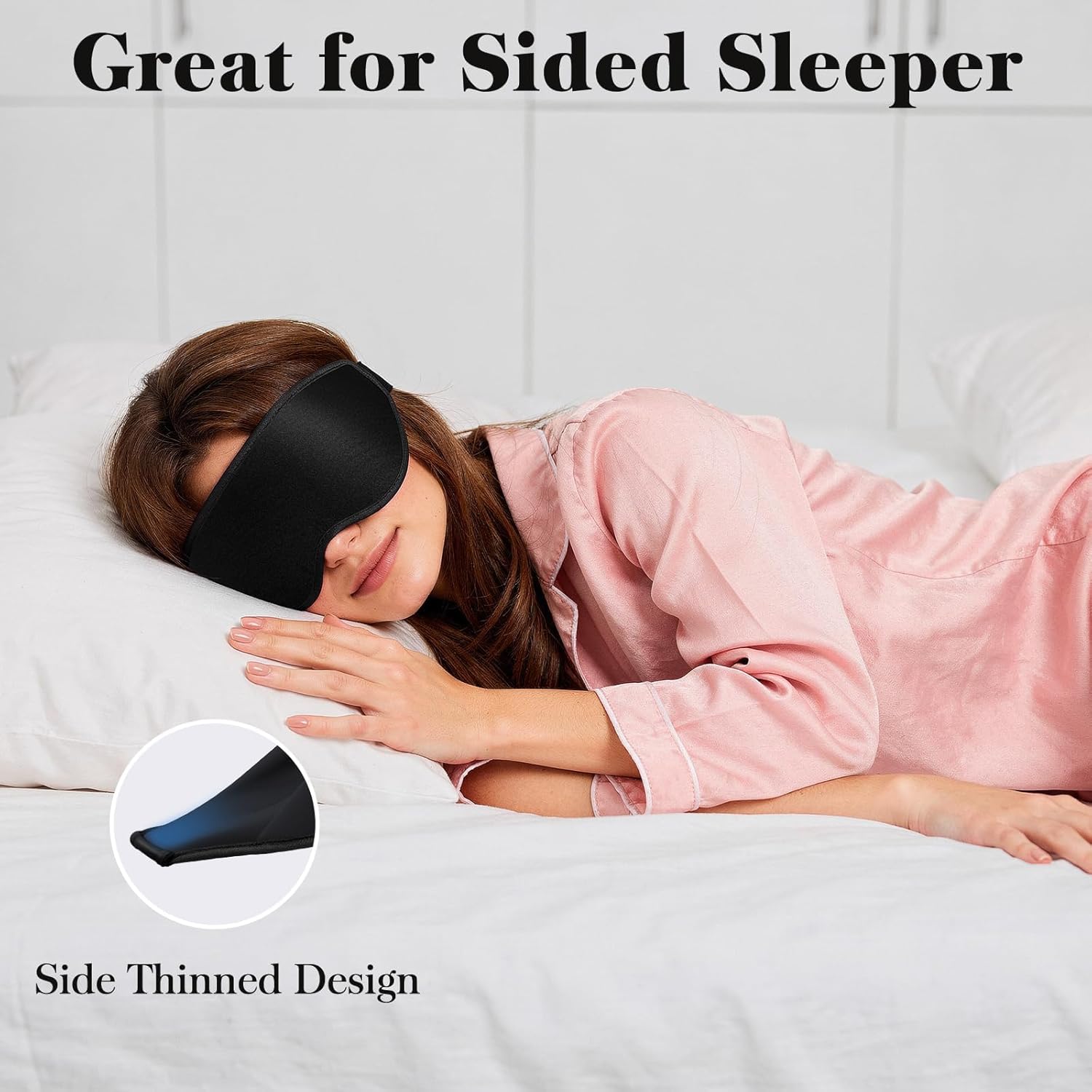 Fygrip 3D Eye Mask Sleep Mask for Men & Women, 100% Pressure-Free & Light Block-Out Eye Mask for Sleep with Easy Adjustable Strap, Night Eye Cover for Travel, Black - Image 6