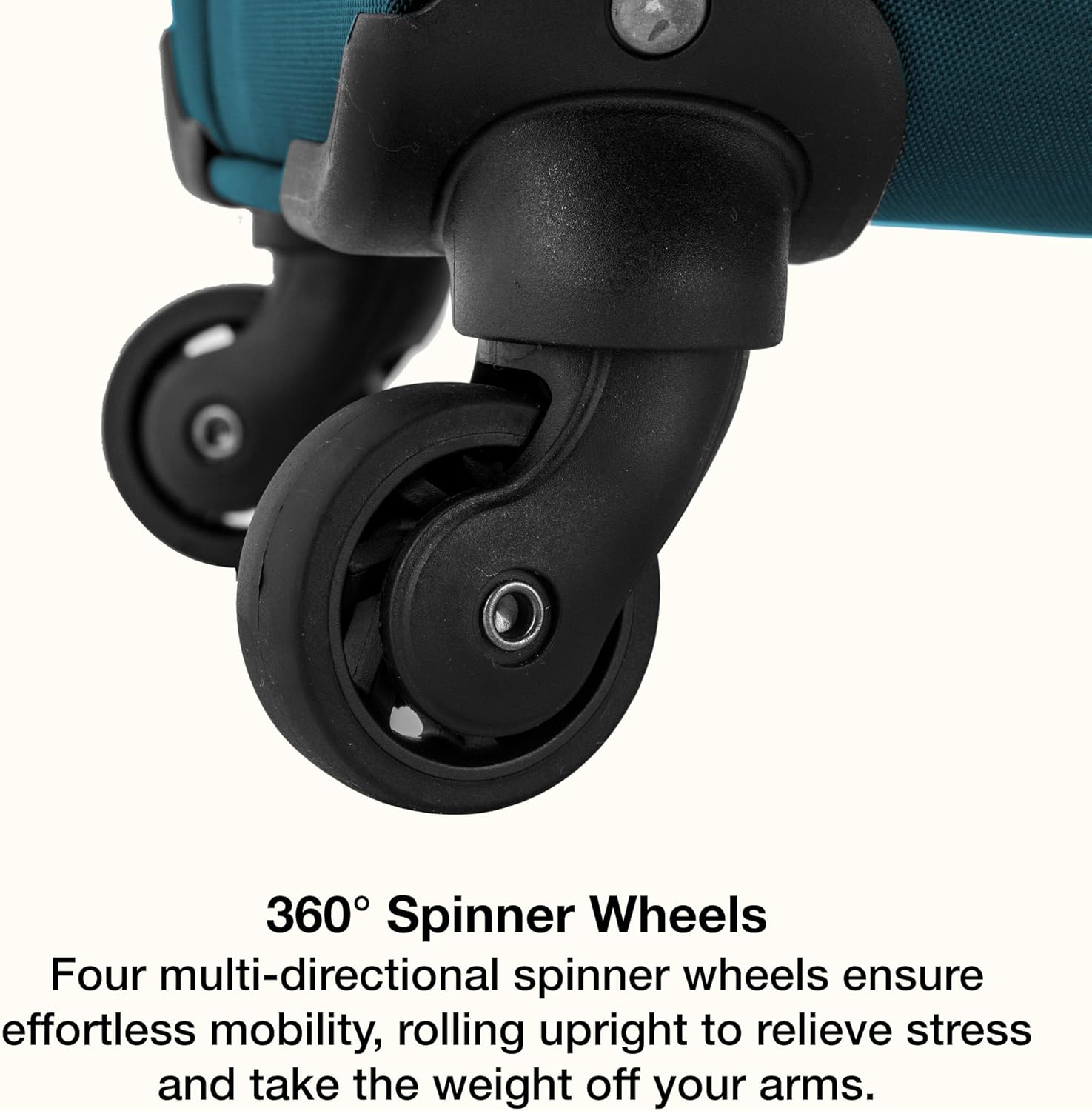 U.S. Traveler Anzio Softside Expandable Luggage with Spinner Wheels, Teal, 22-Inch Carry-on - Image 4