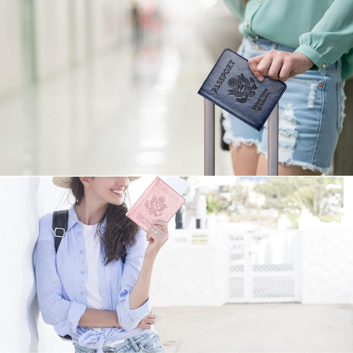 Eoehro Passport Holder for Travel Essentials-2Pack, Passport Wallet Cover Case for Travel Must Haves Accessories,Passport Book Holders for Women and Men - Image 6