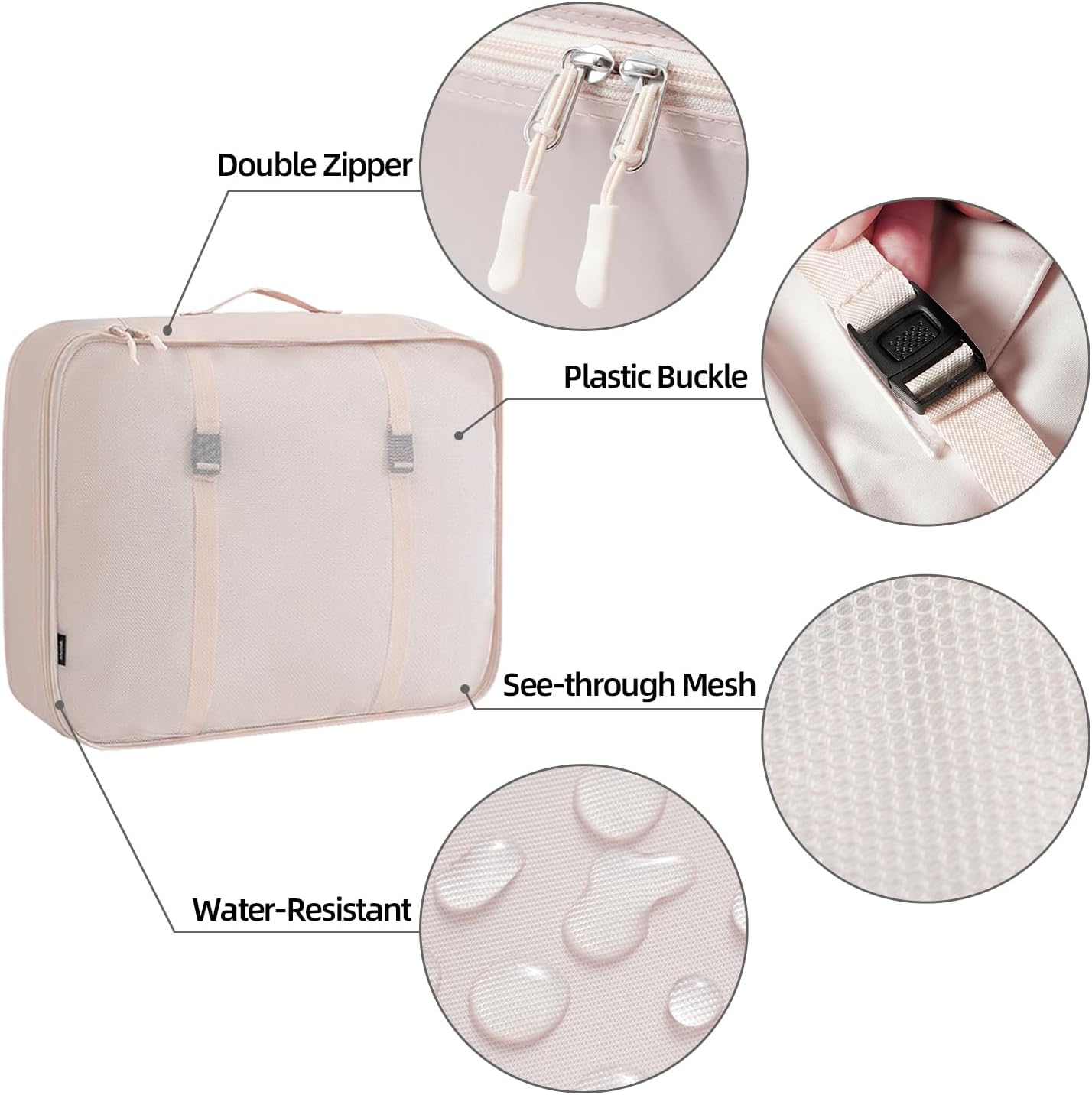 BAGAIL 6 Set/8 Set/10 Set Packing Cubes Various Sizes Packing Organizer for Travel Accessories Luggage Carry On Suitcase - Image 5