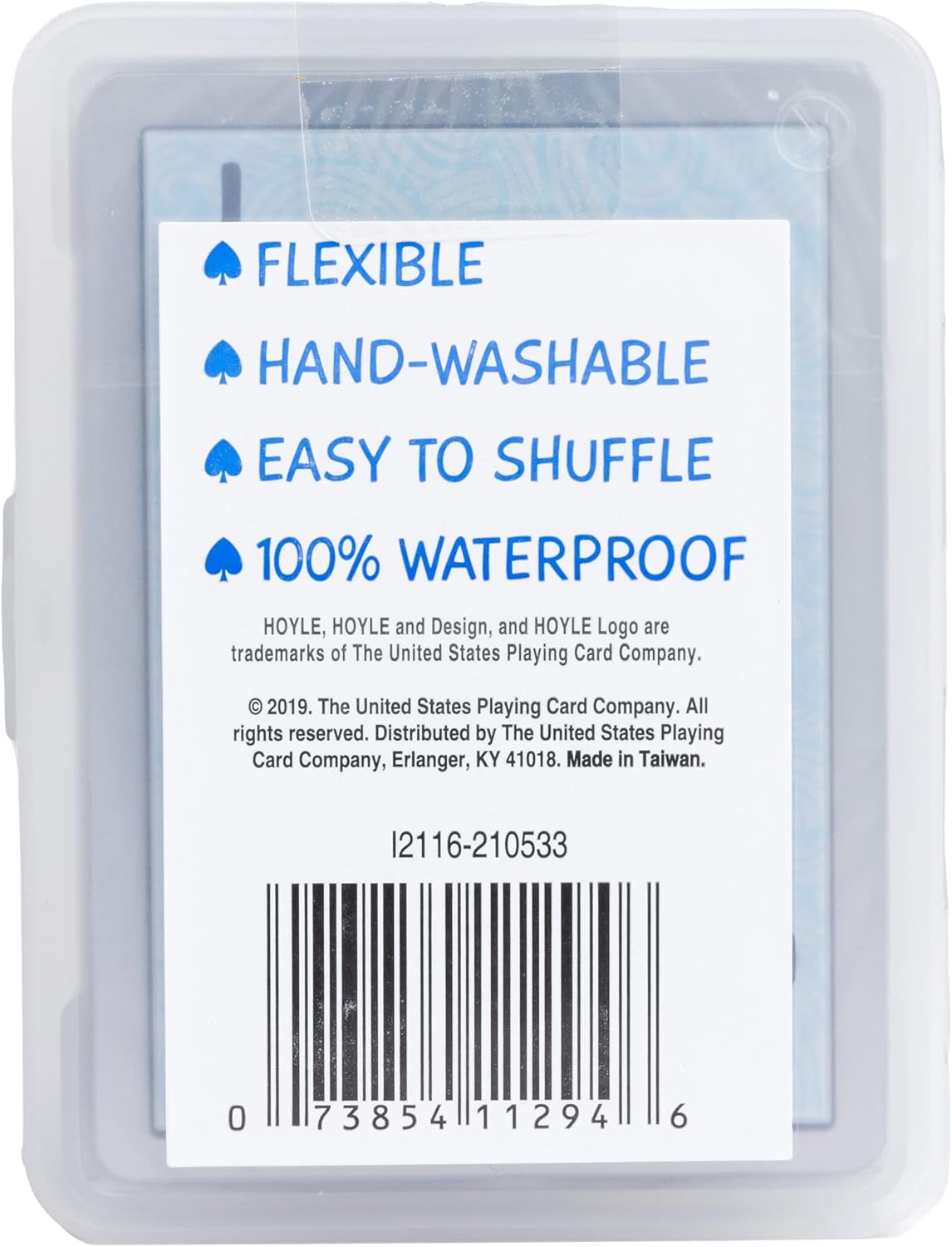 Hoyle Waterproof Playing Cards, Clear Plastic Deck of Cards for Outdoor Card Games, Camping, Beach, Pool & Travel Games (1 Deck) - Image 2