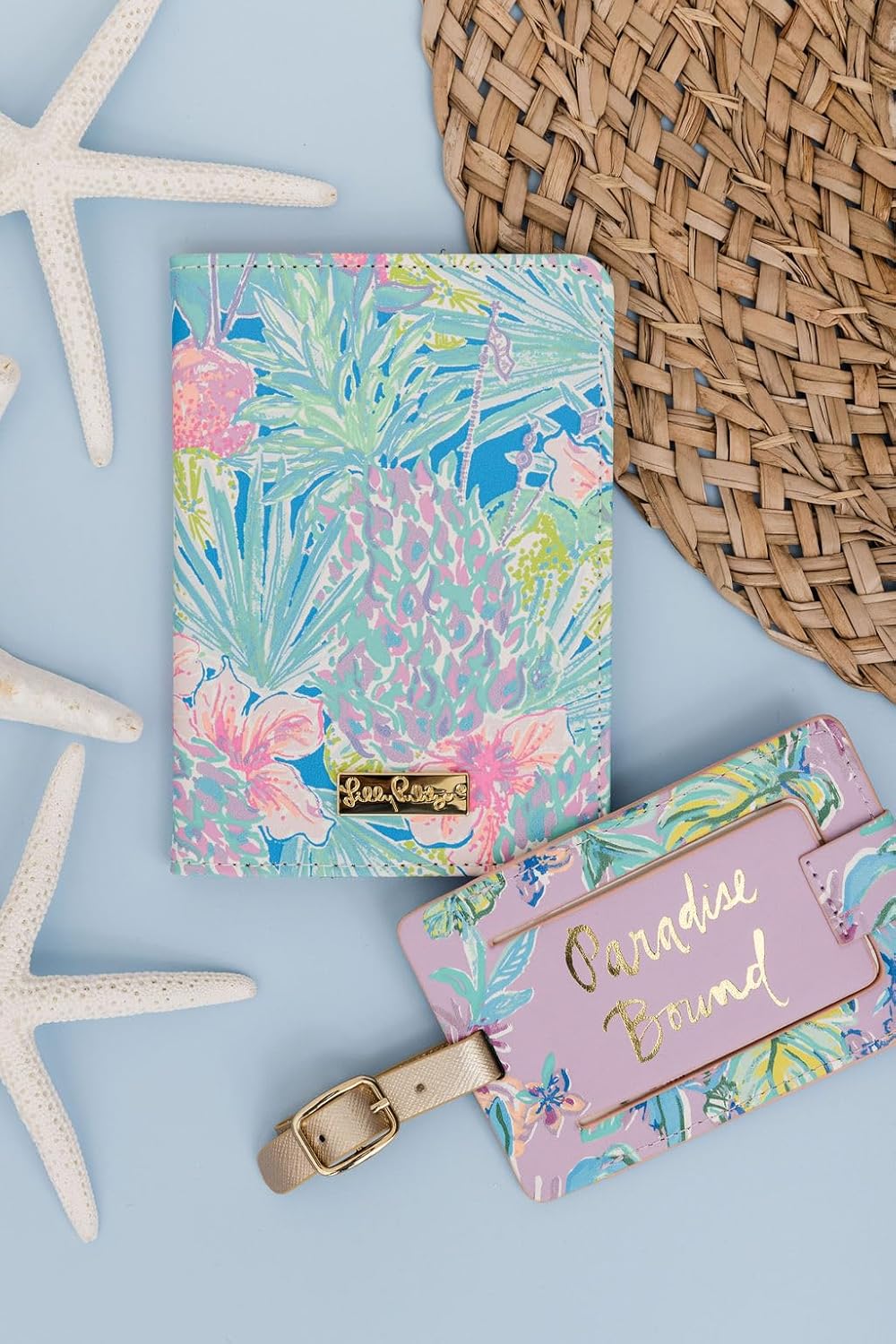 Lilly Pulitzer Vegan Leather Passport Holder, Cute Passport Cover, Travel Wallet with Credit Card Slots, Swizzle In - Image 5