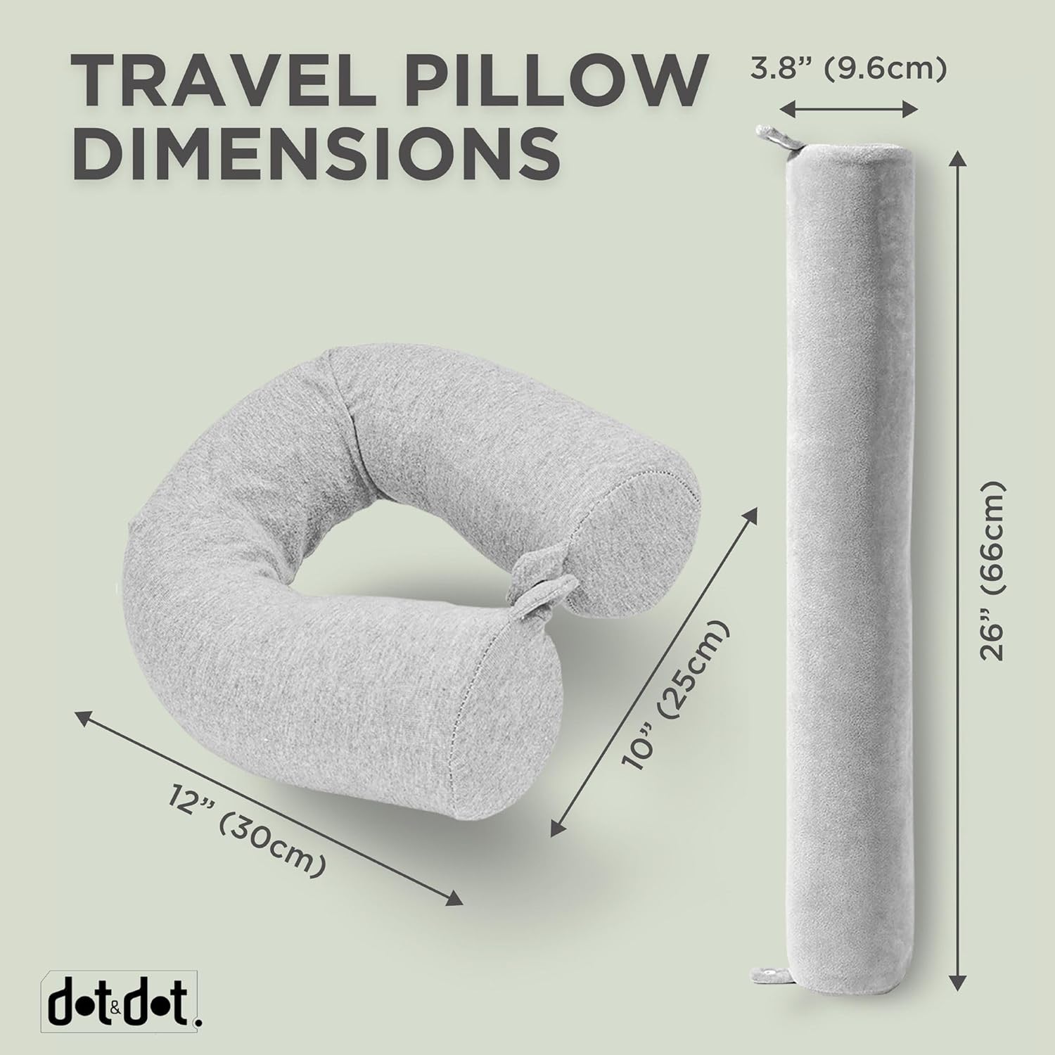 Dot&Dot Twist Memory Foam Travel Pillow, Bendable Neck Pillow for Airplane, Car and Home, Airplane Pillow for Neck Support, Chin, Lumbar and Leg, Adjustable Neck Roll Pillow - Image 7