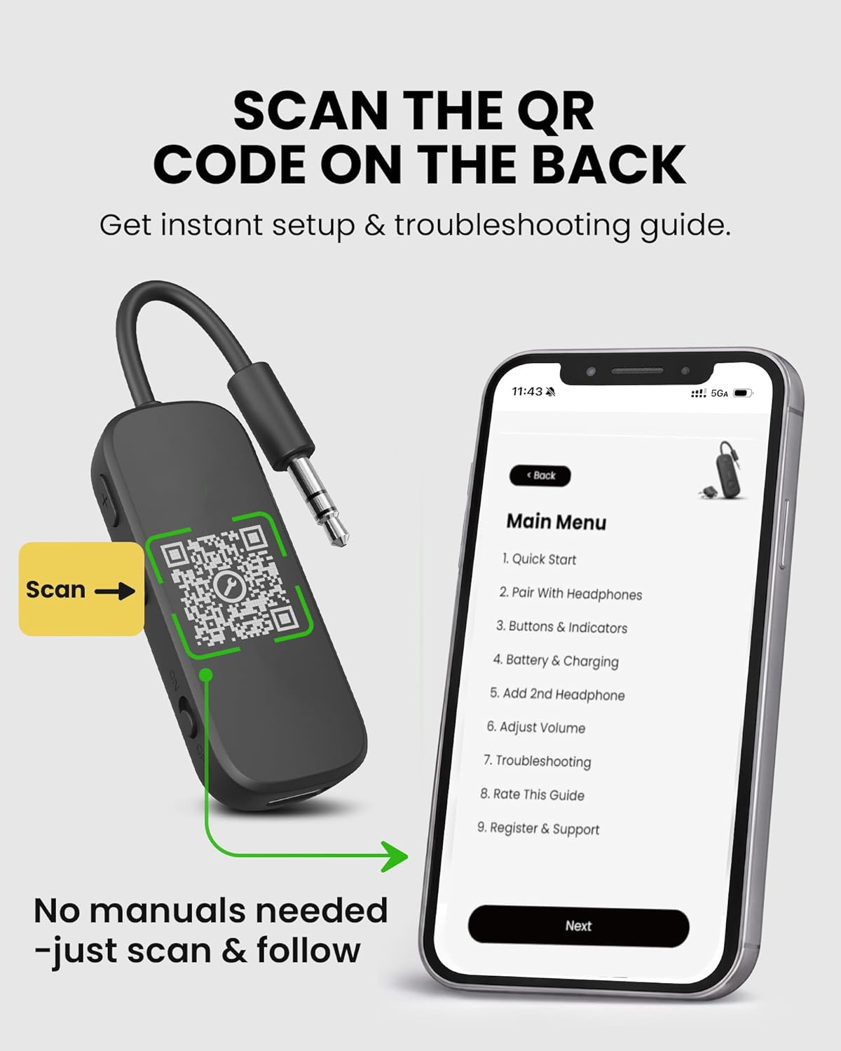 Avantree Relay - Premium Airplane Bluetooth Adapter with Advanced Qualcomm Chipset, 2 Headphones Support, 25hrs Play Time, aptX Adaptive & HD Audio Transmitter for Airpods, Bose & Travel Flight - Image 7