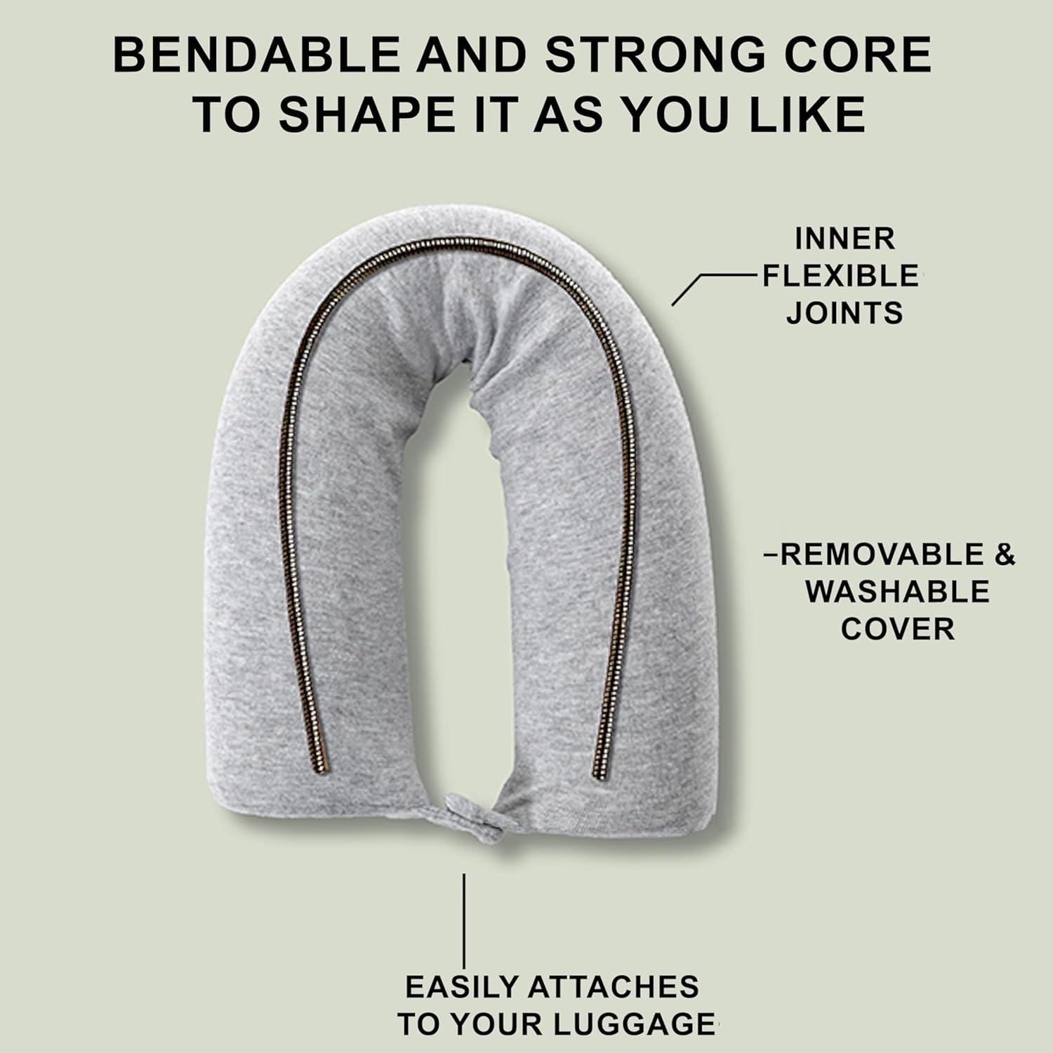 Dot&Dot Twist Memory Foam Travel Pillow, Bendable Neck Pillow for Airplane, Car and Home, Airplane Pillow for Neck Support, Chin, Lumbar and Leg, Adjustable Neck Roll Pillow - Image 2