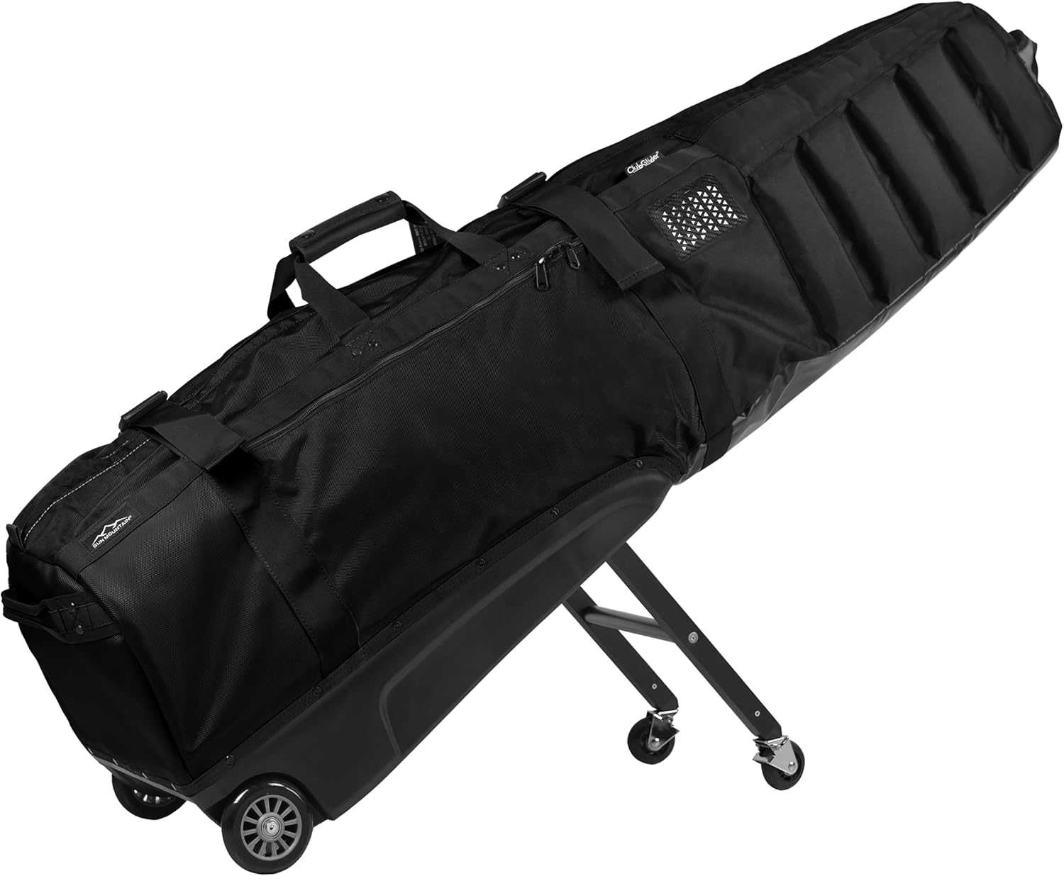 Sun Mountain ClubGlider Meridian Golf Travel Bag, 4-Wheel Rolling Retractable-Leg System, Effortless Travel