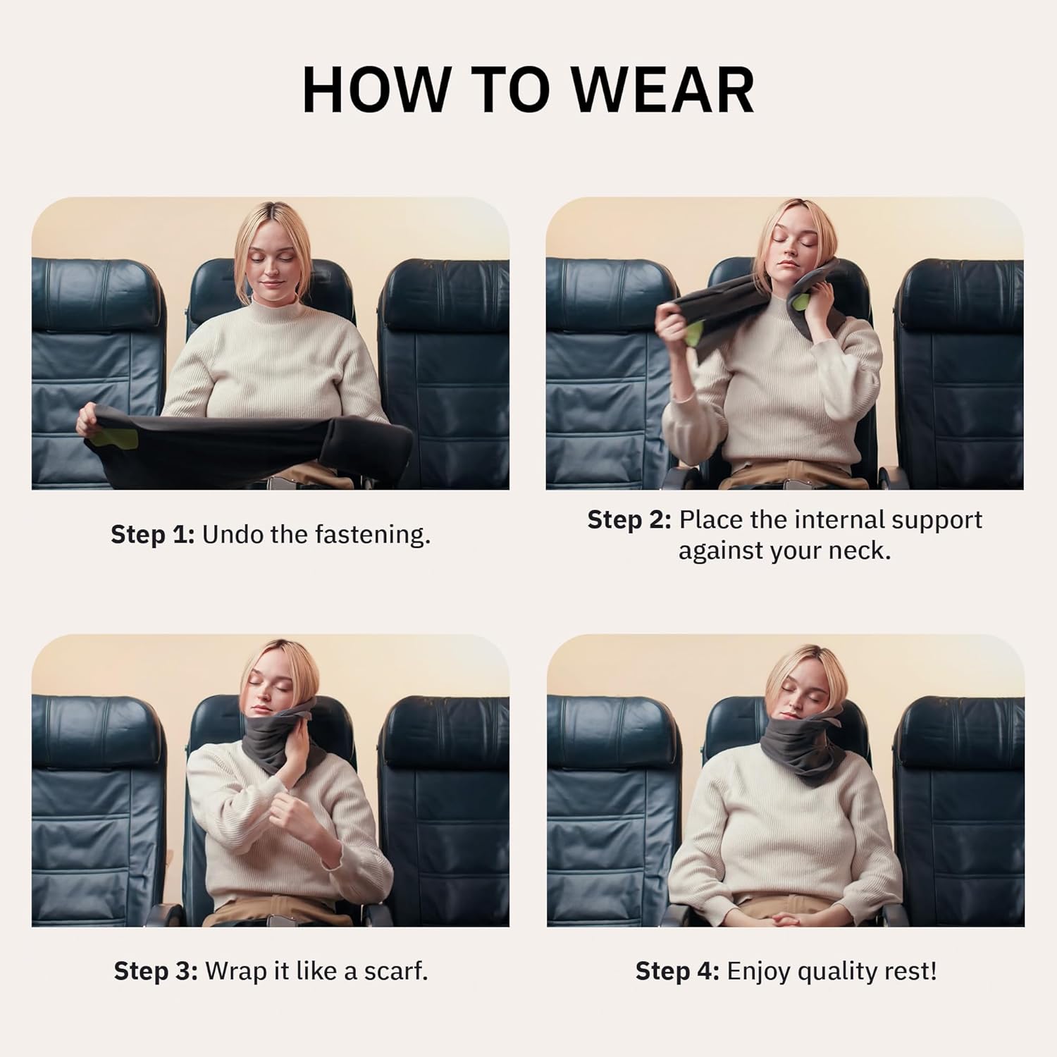 Trtl Pillow - Scientifically Proven, Super Soft Neck Support Travel Pillow for Airplanes - Lightweight and Machine Washable - Ergonomic Design for Traveling on Flights, Cars, and Trains - Grey - Image 7