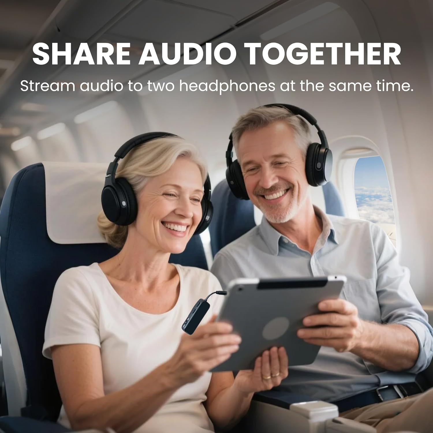 Avantree Relay - Premium Airplane Bluetooth Adapter with Advanced Qualcomm Chipset, 2 Headphones Support, 25hrs Play Time, aptX Adaptive & HD Audio Transmitter for Airpods, Bose & Travel Flight - Image 4
