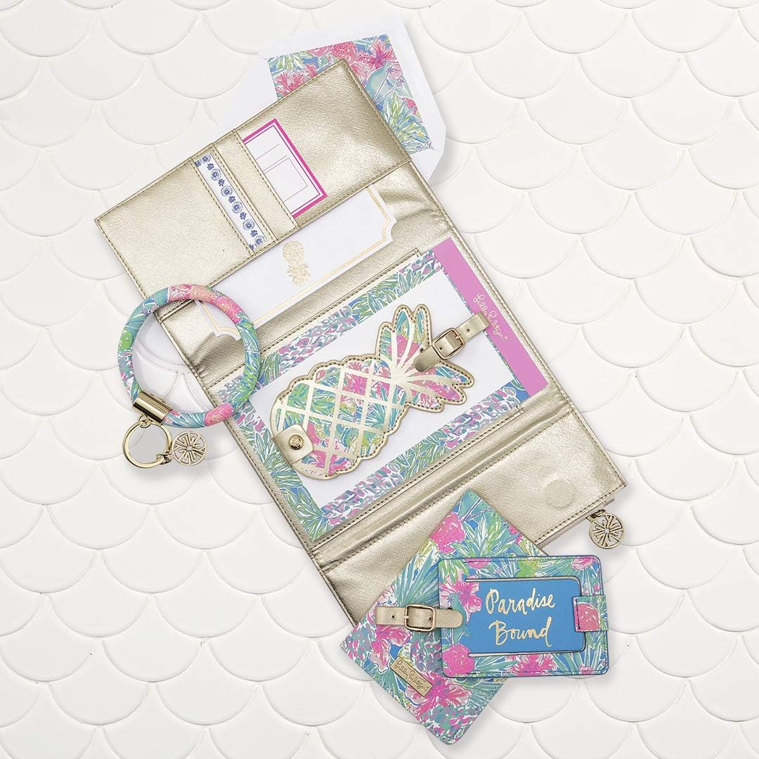 Lilly Pulitzer Vegan Leather Passport Holder, Cute Passport Cover, Travel Wallet with Credit Card Slots, Swizzle In - Image 6