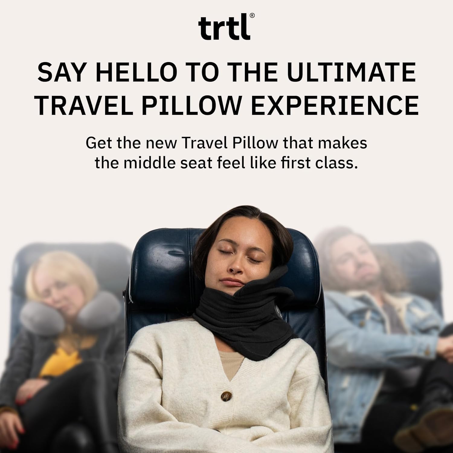 Trtl Pillow - Scientifically Proven, Super Soft Neck Support Travel Pillow for Airplanes - Lightweight and Machine Washable - Ergonomic Design for Traveling on Flights, Cars, and Trains - Grey - Image 2