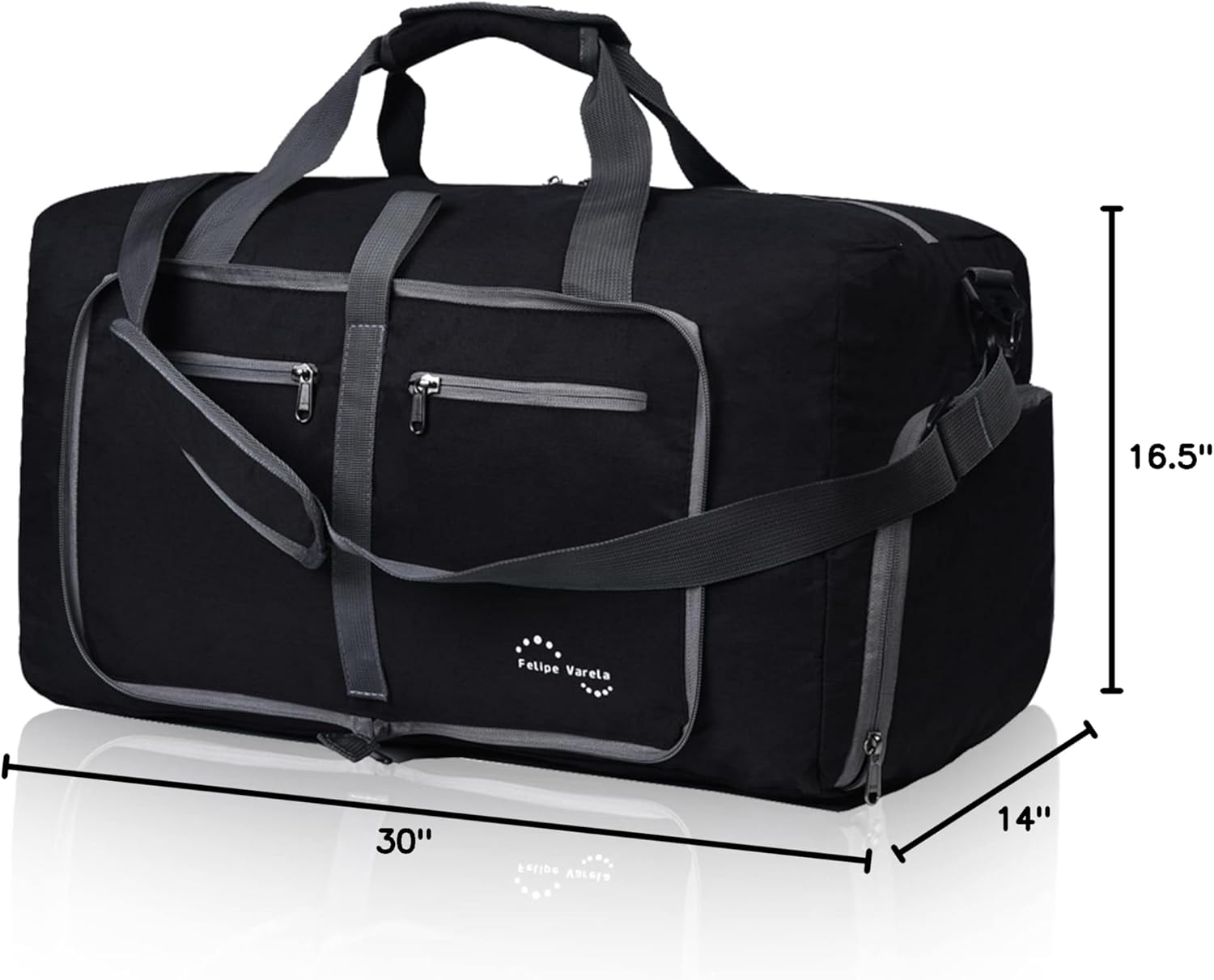 Felipe Varela Duffle Bag with Shoes Compartment and Adjustable Strap,Foldable Travel Duffel Bags for Men Women,Waterproof Duffel Bags - Image 9