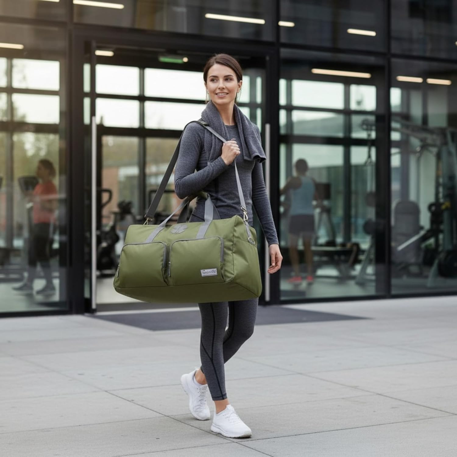 Lucky Travel Duffel Bags 65L, Gym Bag, Travel Bag & Large Duffle Bag for Men, Foldable Overnight Weekender Bags for Women & Men with Adjustable Shoulder Strap, Loden Green - Image 5