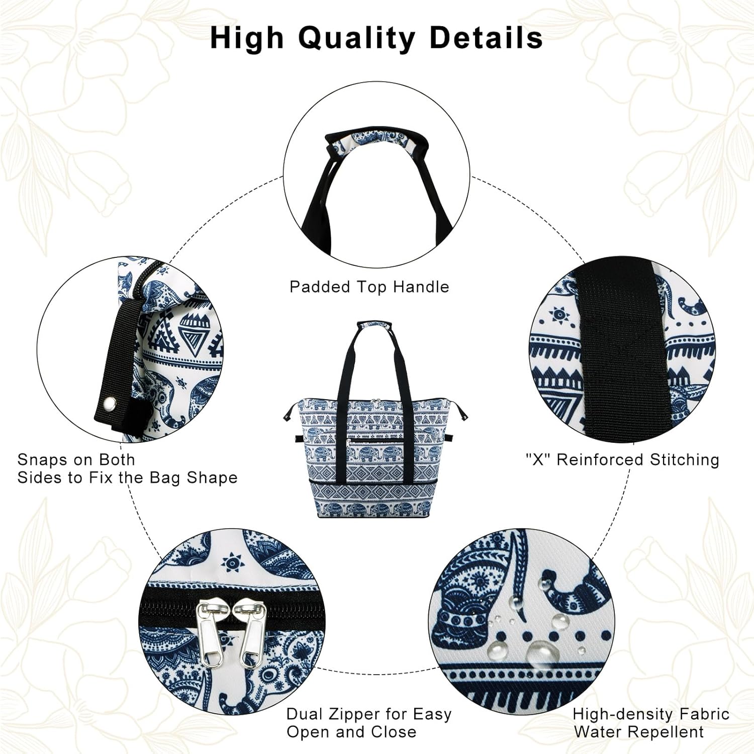 Expandable Duffel Bag for Women with Trolley Sleeve/Wet Pocket Weekender Travel Tote Large Carry On Overnight Luggage - Image 5
