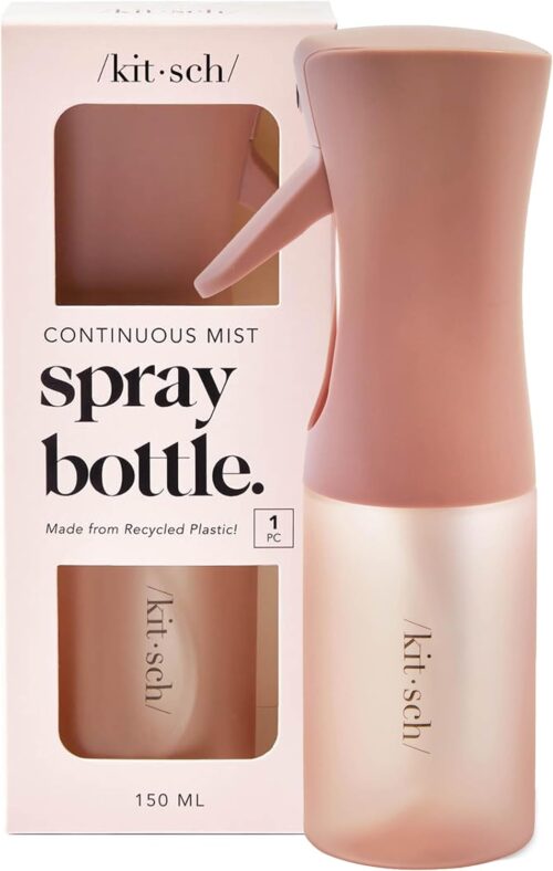Kitsch Continuous Spray Bottle for Hair – Fine Mist Water Mister & Water Spray Bottle – Recycled Hair Spray Bottle – Spray Bottles for Cleaning, Styling, Plants & More – Terracotta, 150ml