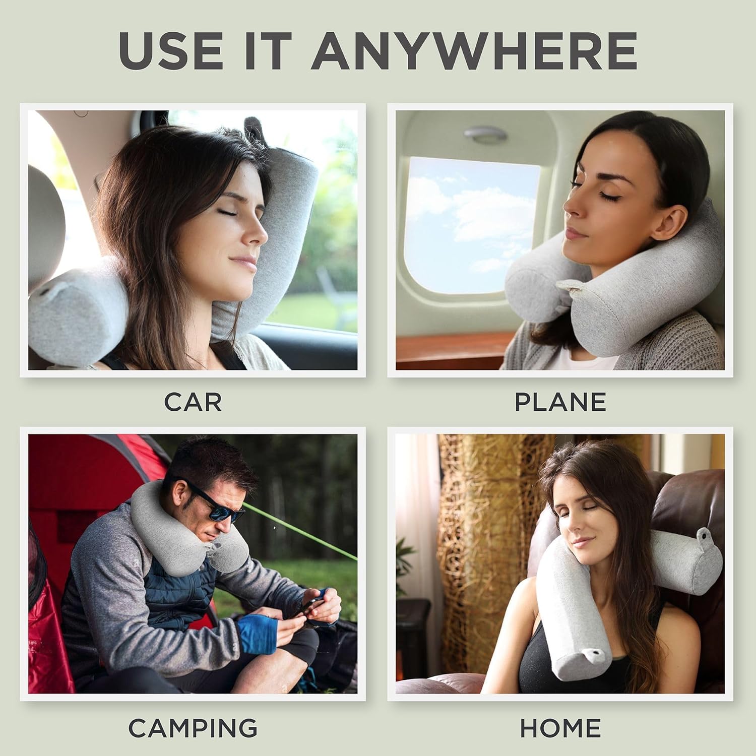 Dot&Dot Twist Memory Foam Travel Pillow, Bendable Neck Pillow for Airplane, Car and Home, Airplane Pillow for Neck Support, Chin, Lumbar and Leg, Adjustable Neck Roll Pillow - Image 5