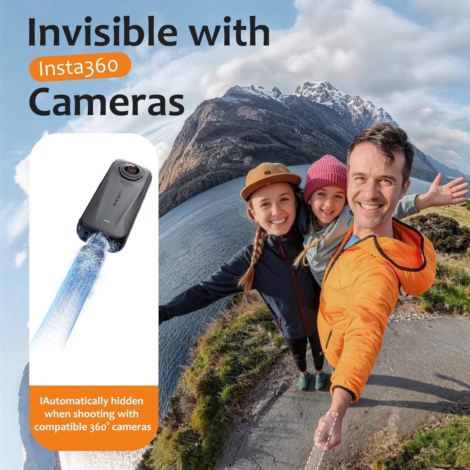 UBeesize 65” Auto-Open Selfie Stick Tripod, Invisible Selfie Stick for Insta360 X5/X4/X3, GoPro & DJI Osmo Pocket 3, Stable Throwpod for Travel Vlogging - Image 4