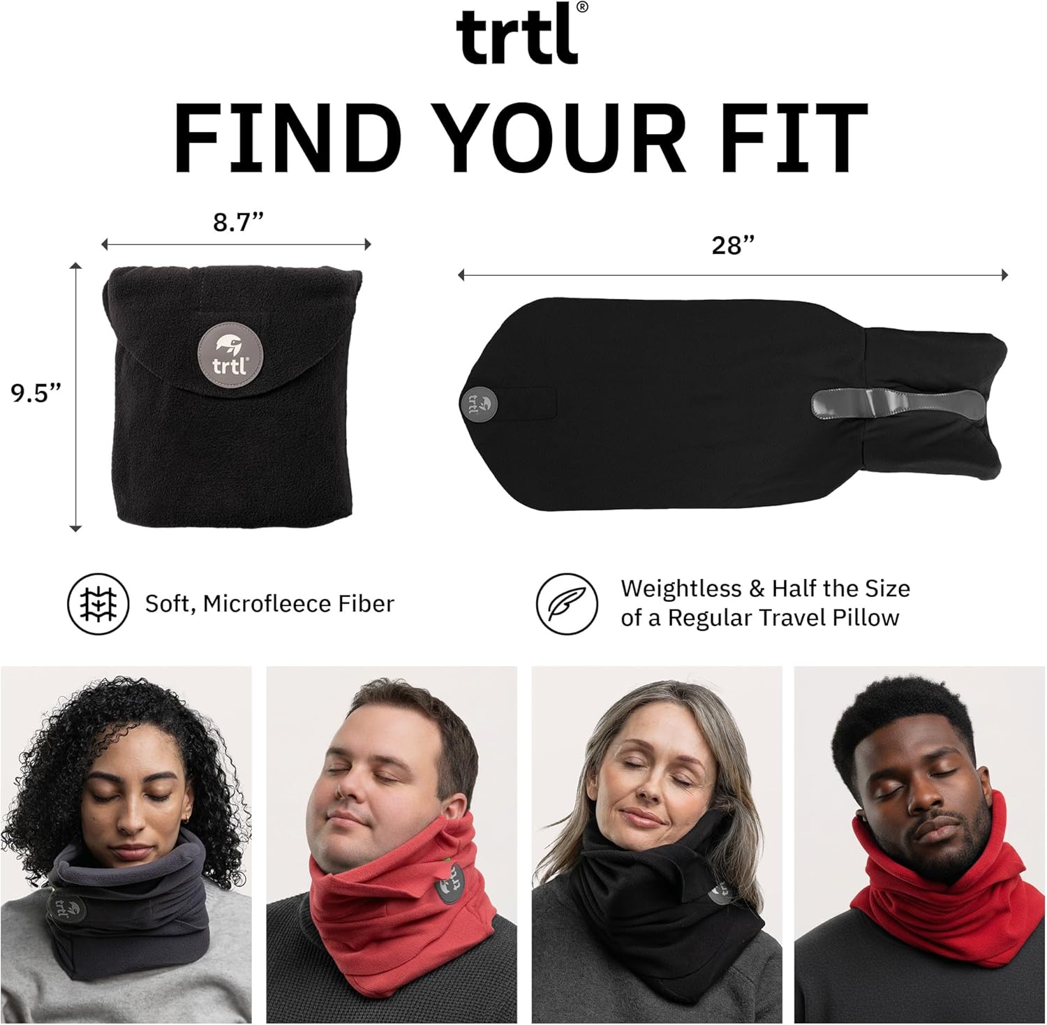 Trtl Pillow - Scientifically Proven, Super Soft Neck Support Travel Pillow for Airplanes - Lightweight and Machine Washable - Ergonomic Design for Traveling on Flights, Cars, and Trains - Grey - Image 3