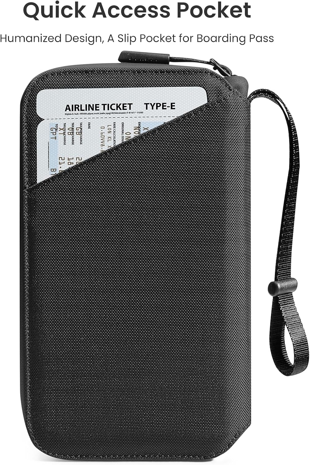 tomtoc Passport Holder Family with RFID Blocking, Passport Wallet Women Men, with Airtag & Sim Card Holder and Eject Pin, Travel Document Organizer with Wrist Strap, Up to 4 Passports, Water-resistant - Image 4