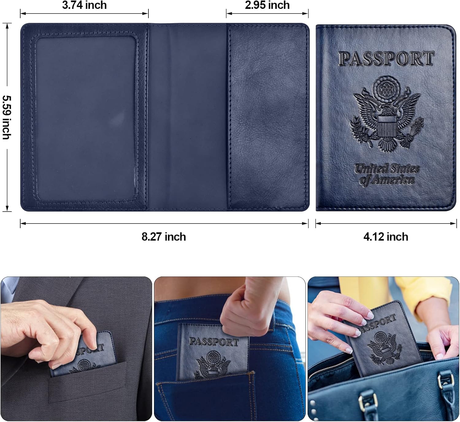 Eoehro Passport Holder for Travel Essentials-2Pack, Passport Wallet Cover Case for Travel Must Haves Accessories,Passport Book Holders for Women and Men - Image 5