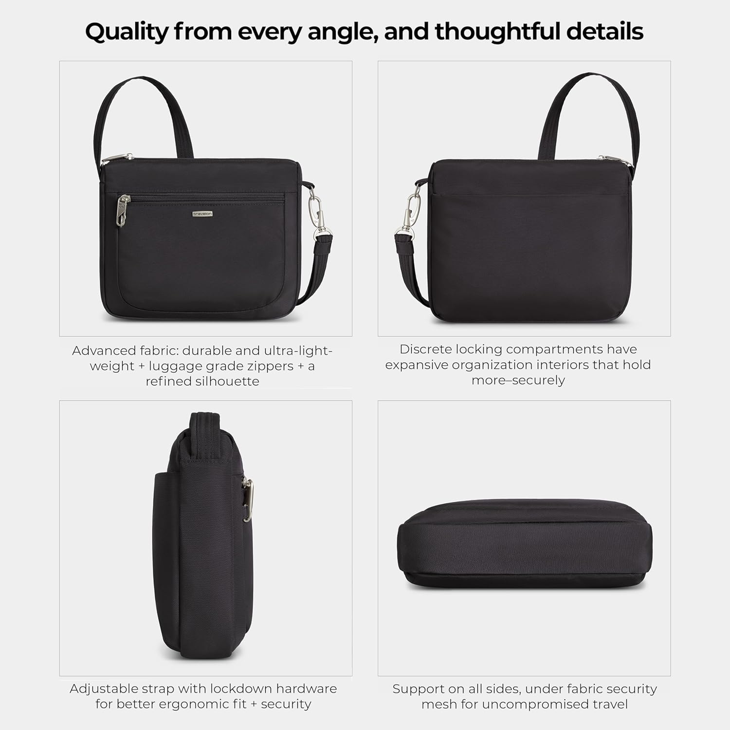 Travelon Anti-Theft Classic Small East/West Crossbody - Image 5