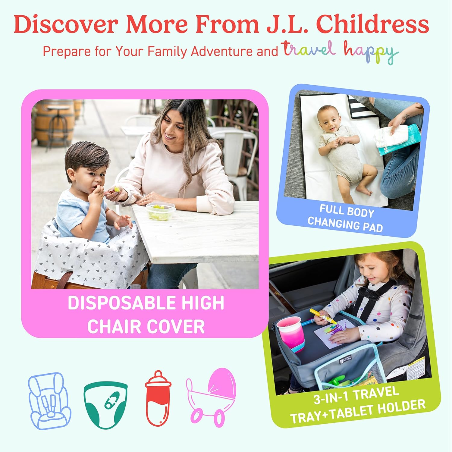 J.L. Childress Padded Backpack Car Seat Bag - Car Seat Travel Bag for Airplane, Fits Most Baby & Infant Carriers & Bootsters, Accessories for Gate or Baggage Check, AirTag Compatible - Deluxe, Black - Image 11